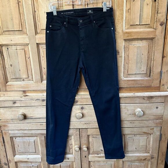 AG Adriano Goldschmied 28 Regular Black High-Rise Stevie Ankle Jeans Denim‎ - Picture 1 of 9